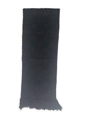 Pre-Owned Vintage LOUIS VUITTON LV Black Monogram Winter Scarf Scarves